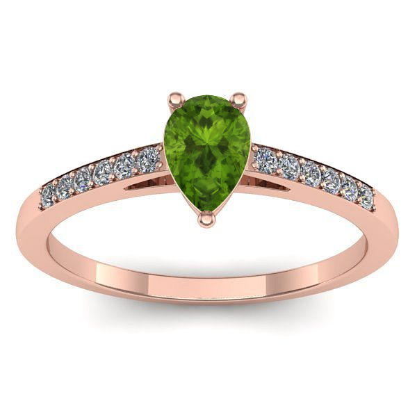 Inel cu peridot lacrima