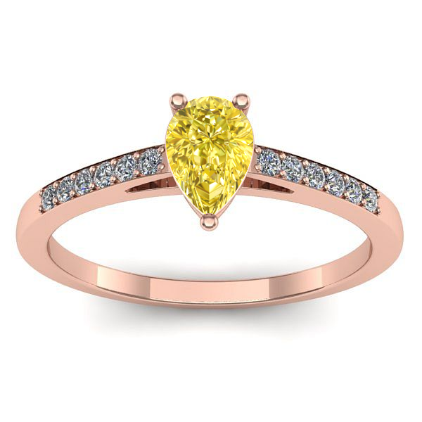 Inel de logodna cu safir galben lacrima