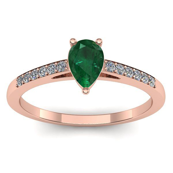 Inel cu smarald lacrima