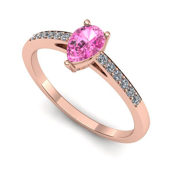 Inel din aur roz cu safir roz