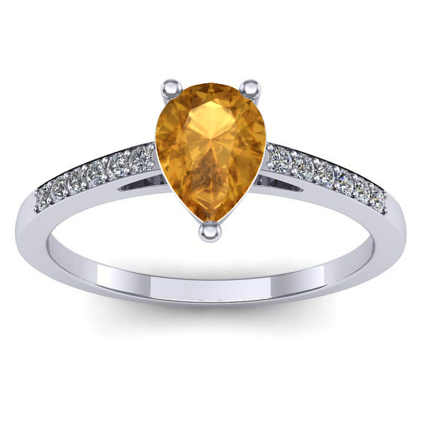 Inel logodna cu citrin lacrima