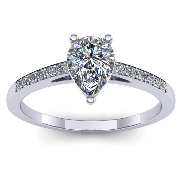 Inel de logodna cu diamant natural pear