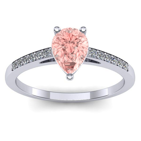 Inel de logodna cu diamant de laborator roz lacrima