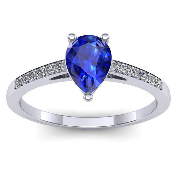 Inel logodna cu safir lacrima
