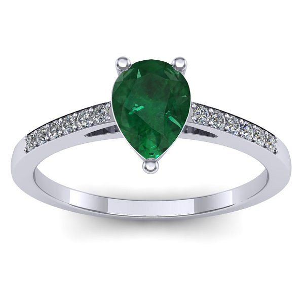 Inel de logodna cu smarald lacrima