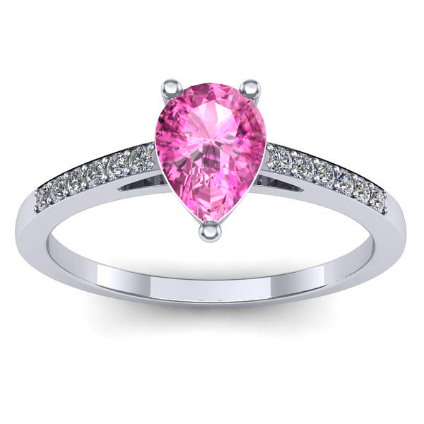 Inel cu safir roz lacrima