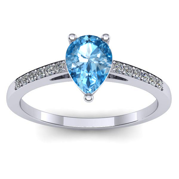 Inel de logodna cu topaz blue lacrima