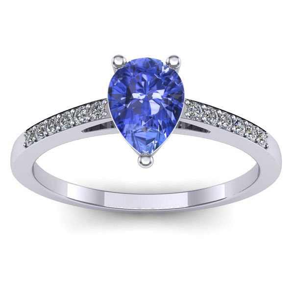 Inel de logodna cu tanzanit lacrima