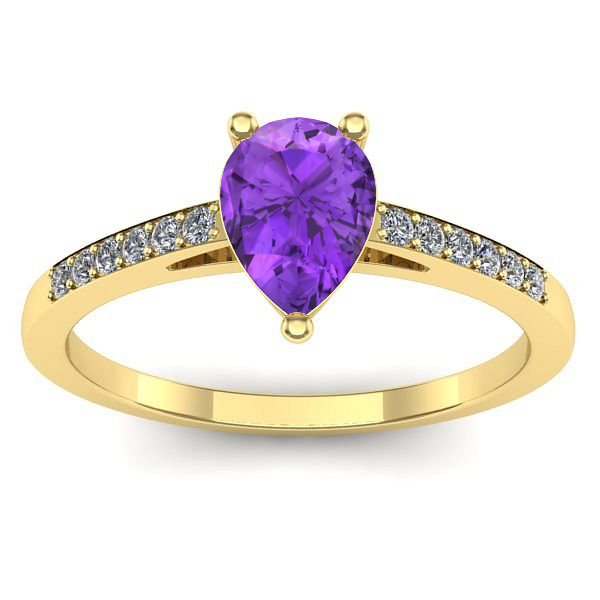 Inel de logodna cu ametist lacrima