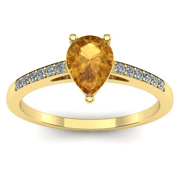 Inel cu citrin lacrima