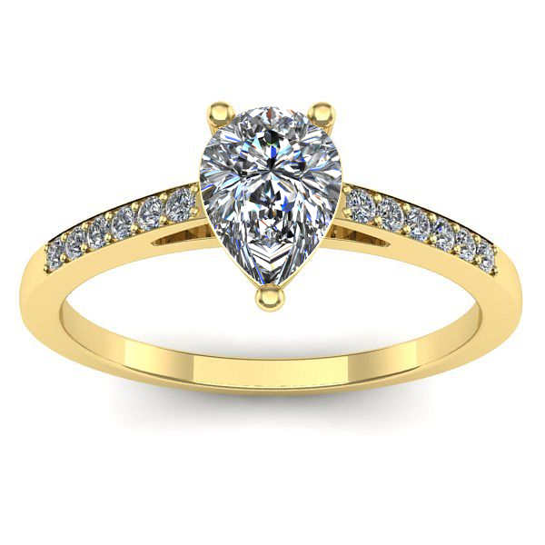 Inel de logodna cu diamant natural pear