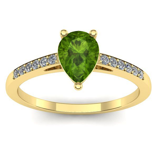 Inel de logodna cu peridot lacrima