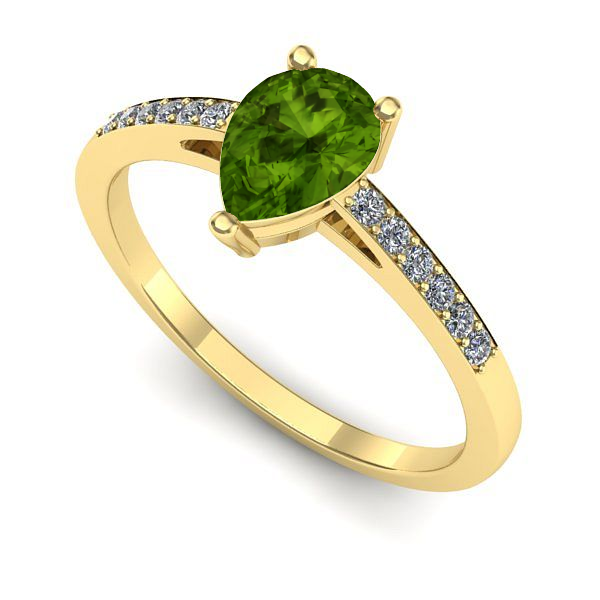 Inel din aur galben cu peridot