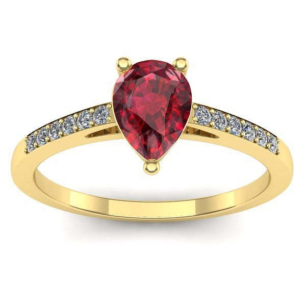 Inel cu rubin lacrima