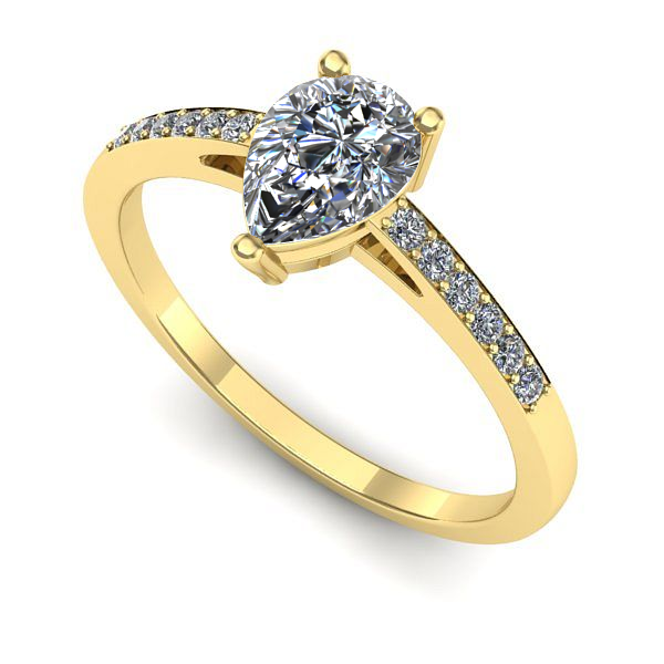 Inel de logodna din aur galben cu safir alb