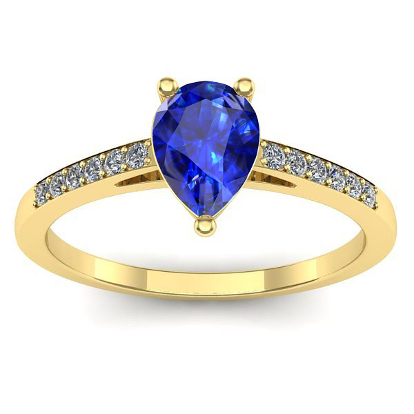 Inel logodna cu safir lacrima