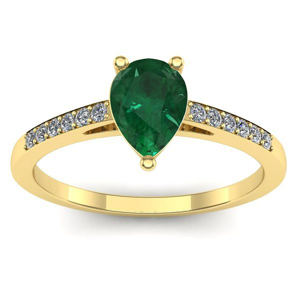 Inel de logodna cu smarald lacrima