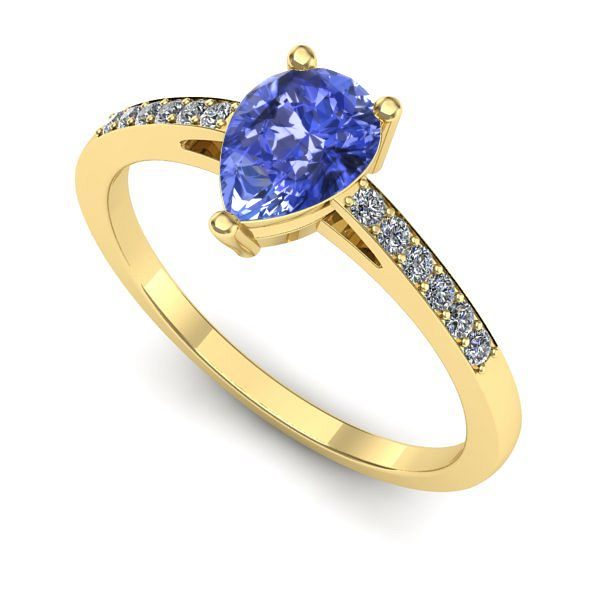 Inel din aur galben cu tanzanit