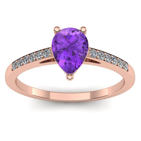 Inel logodna cu ametist lacrima