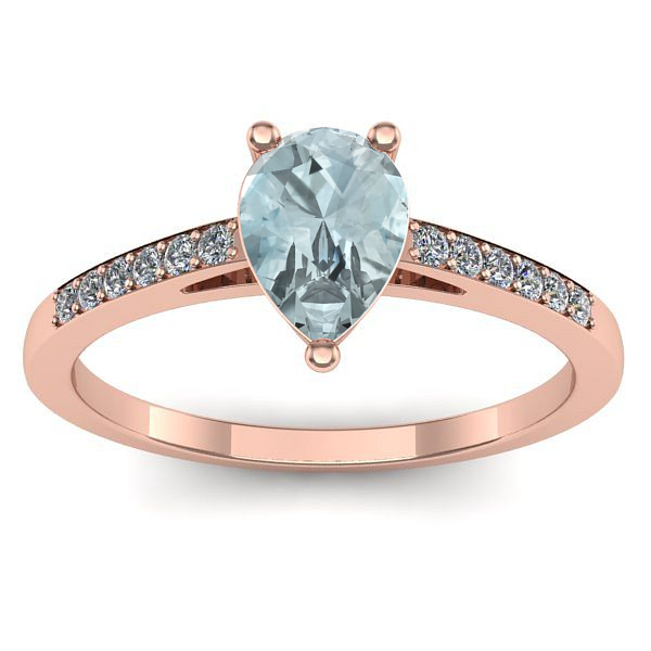 Inel cu aquamarin lacrima