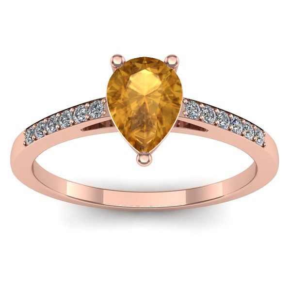 Inel cu citrin lacrima