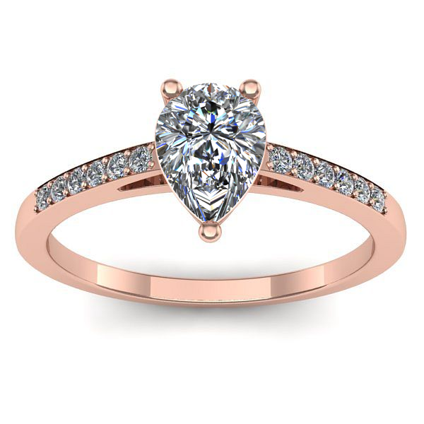 Inel de logodna cu diamant natural pear