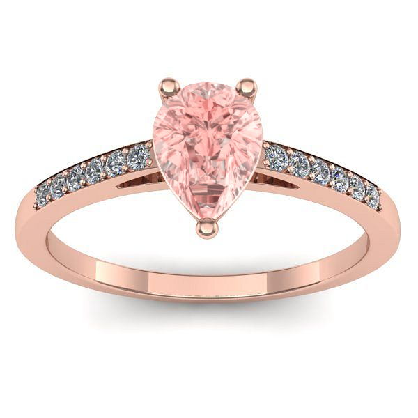 Inel de logodna cu diamant de laborator roz lacrima