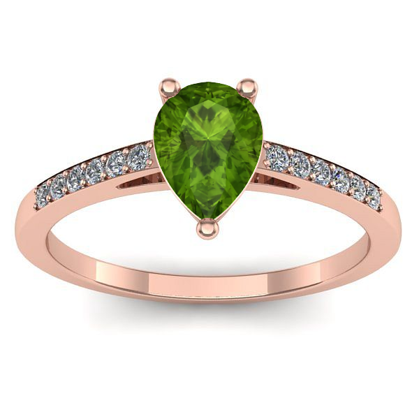 Inel de logodna cu peridot lacrima