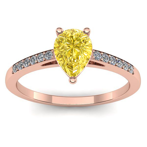 Inel cu safir galben lacrima