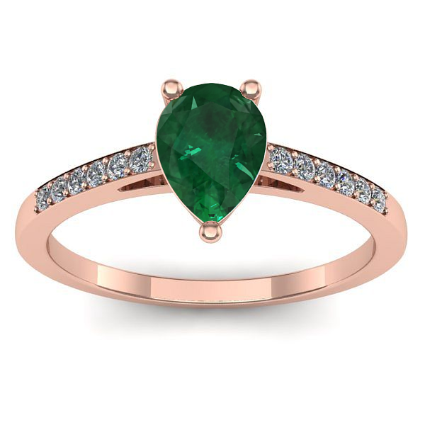 Inel logodna cu smarald lacrima