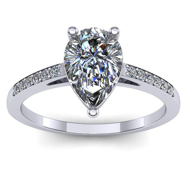 Inel de logodna cu diamant natural pear