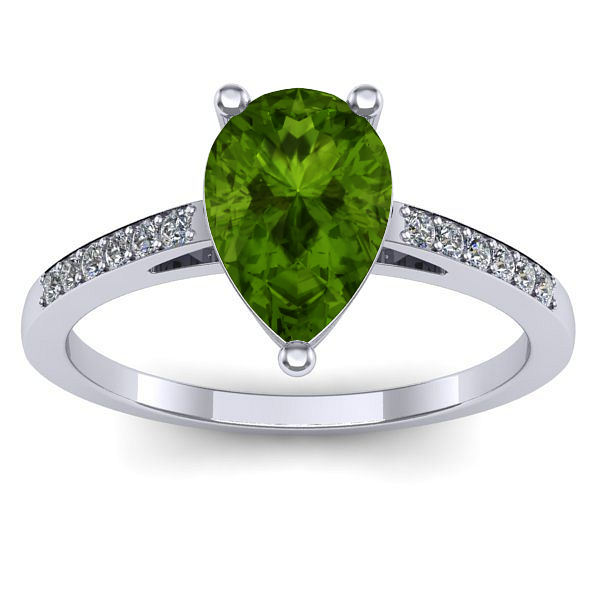 Inel cu peridot lacrima