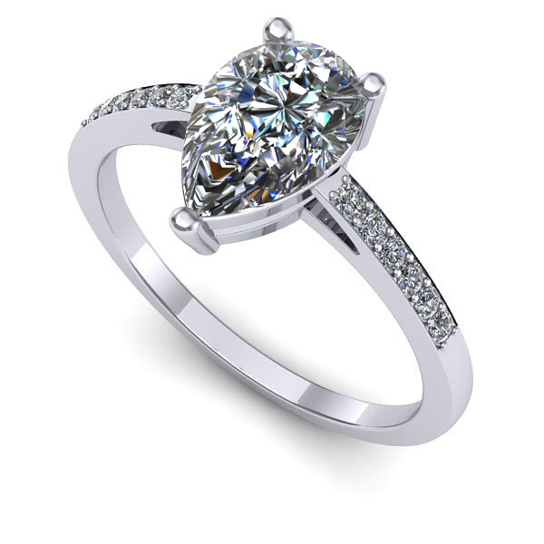 Inel logodna din aur alb cu diamant de laborator