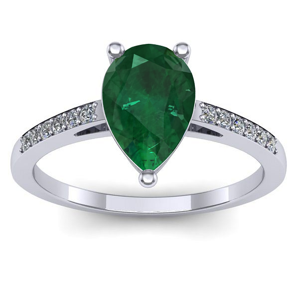 Inel cu smarald lacrima