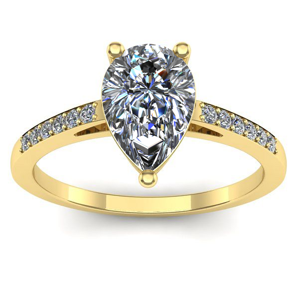 Inel de logodna cu diamant natural pear