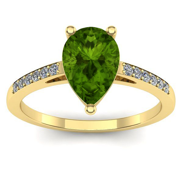 Inel cu peridot lacrima