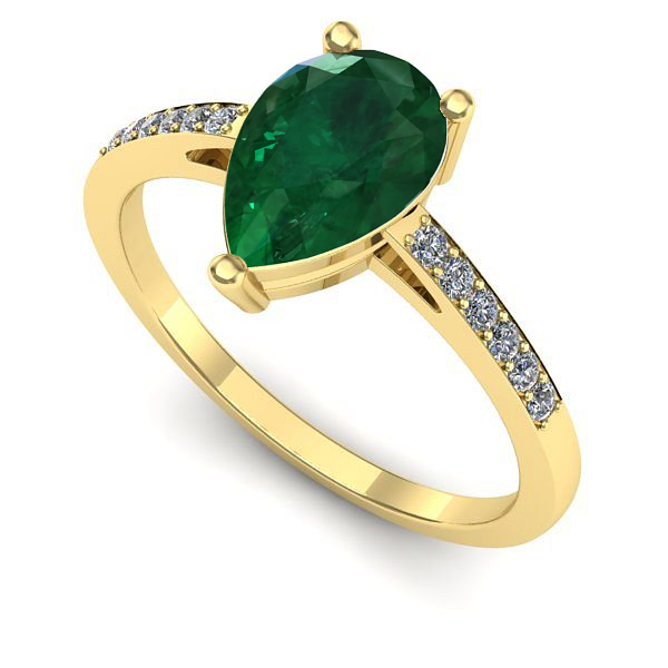 Inel din aur galben cu smarald