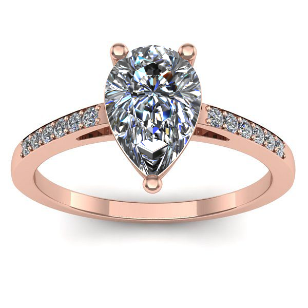 Inel de logodna cu diamant natural pear