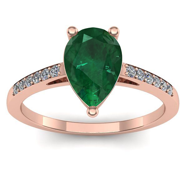 Inel logodna cu smarald lacrima