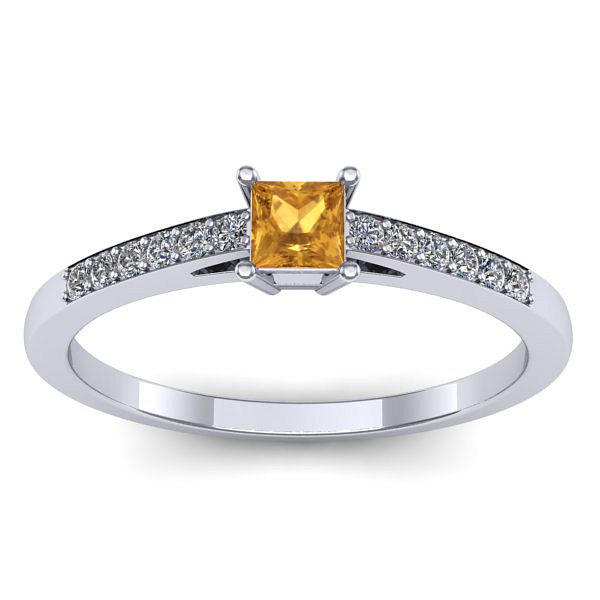 Inel de logodna cu citrin patrat