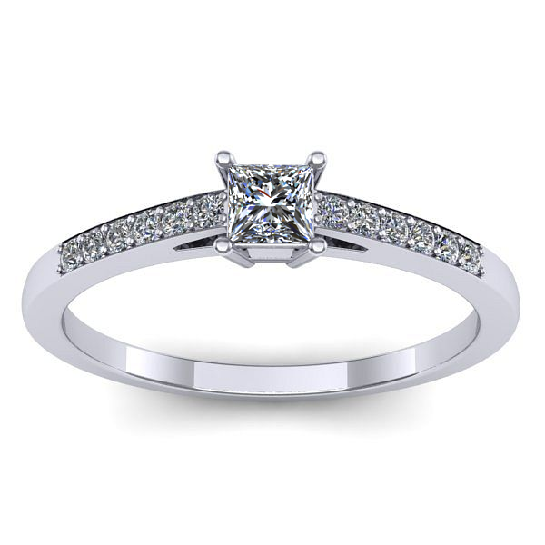 Inel logodna cu diamant patrat