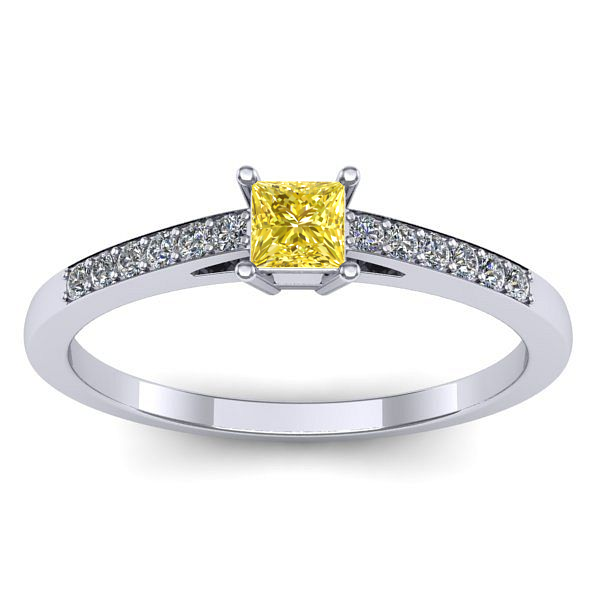 Inel de logodna cu safir galben patrat