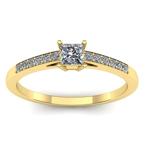 Inel logodna cu diamant patrat