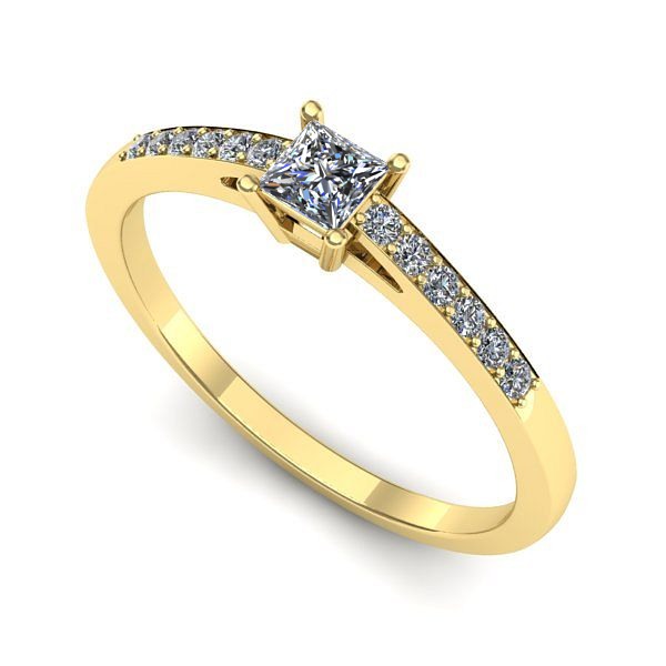 Inel de logodna din aur galben cu diamant