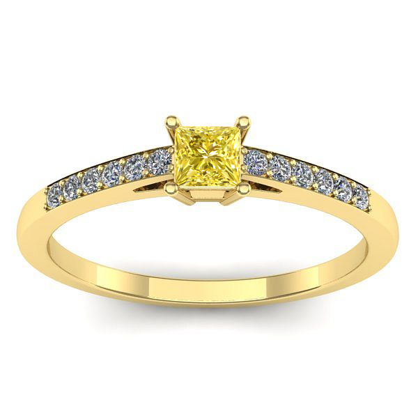 Inel de logodna cu safir galben patrat