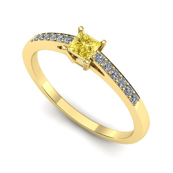 Inel logodna din aur galben cu safir galben