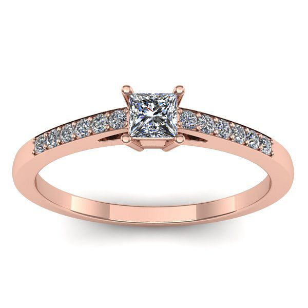 Inel cu diamant patrat