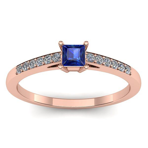 Inel cu safir patrat