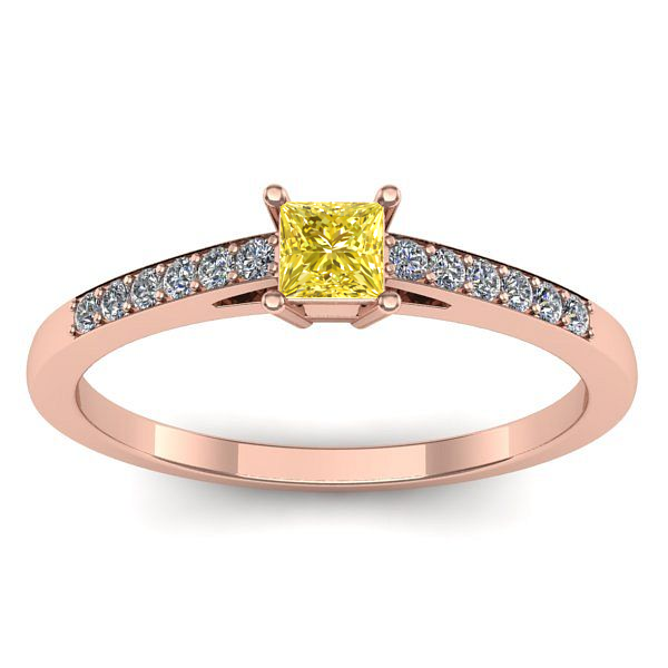 Inel logodna cu safir galben patrat