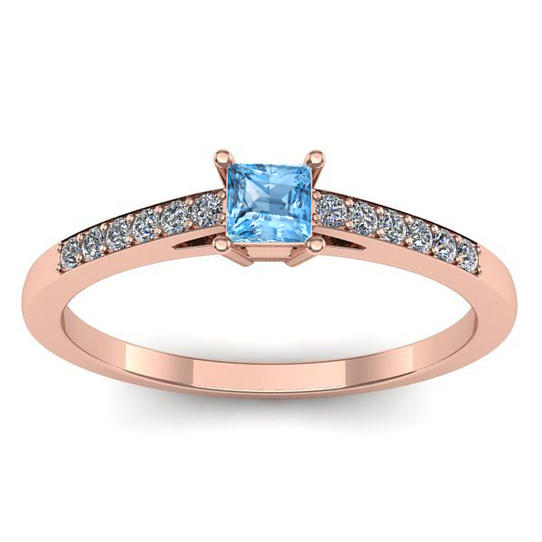 Inel de logodna cu topaz blue patrat